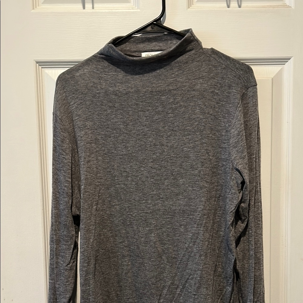 Gray Long Sleeve Turtleneck Top